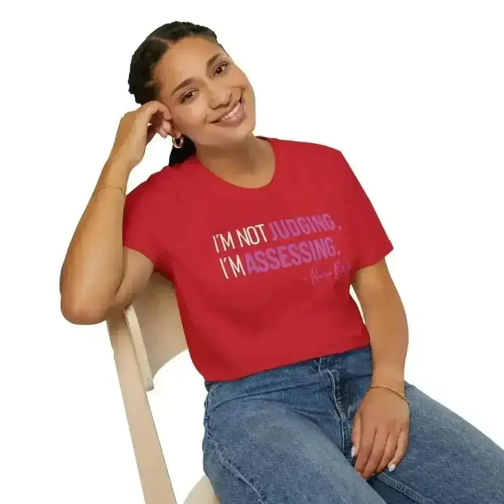 Assessing Not Judging Healthcare Shirt - Nurse Gift - EMT CNA Mental Health Tee - Medical Student Humor - Gildan 64000 - InkRevive Supply Co.