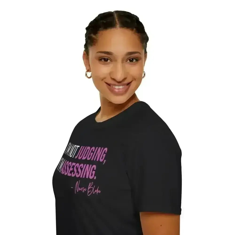 Assessing Not Judging Healthcare Shirt - Nurse Gift - EMT CNA Mental Health Tee - Medical Student Humor - Gildan 64000 - InkRevive Supply Co.