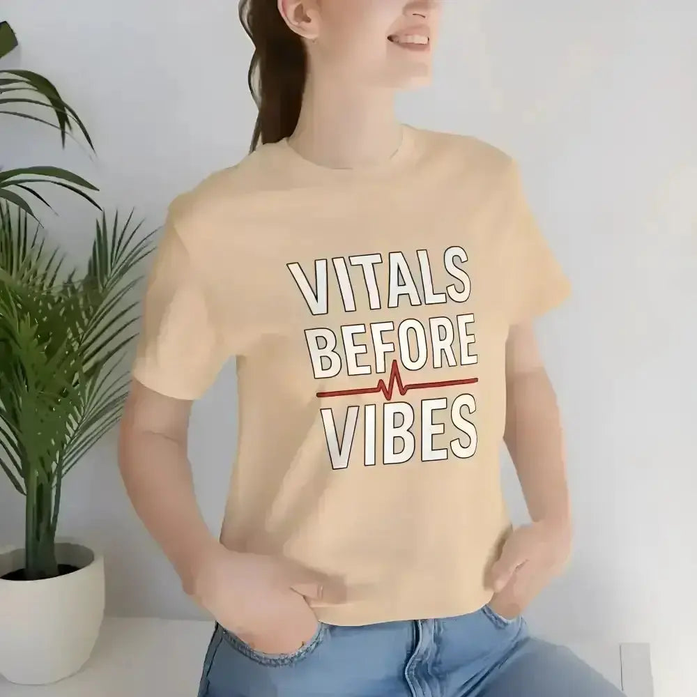 Vitals Before Vibes Healthcare T-Shirts - InkRevive Supply Co.