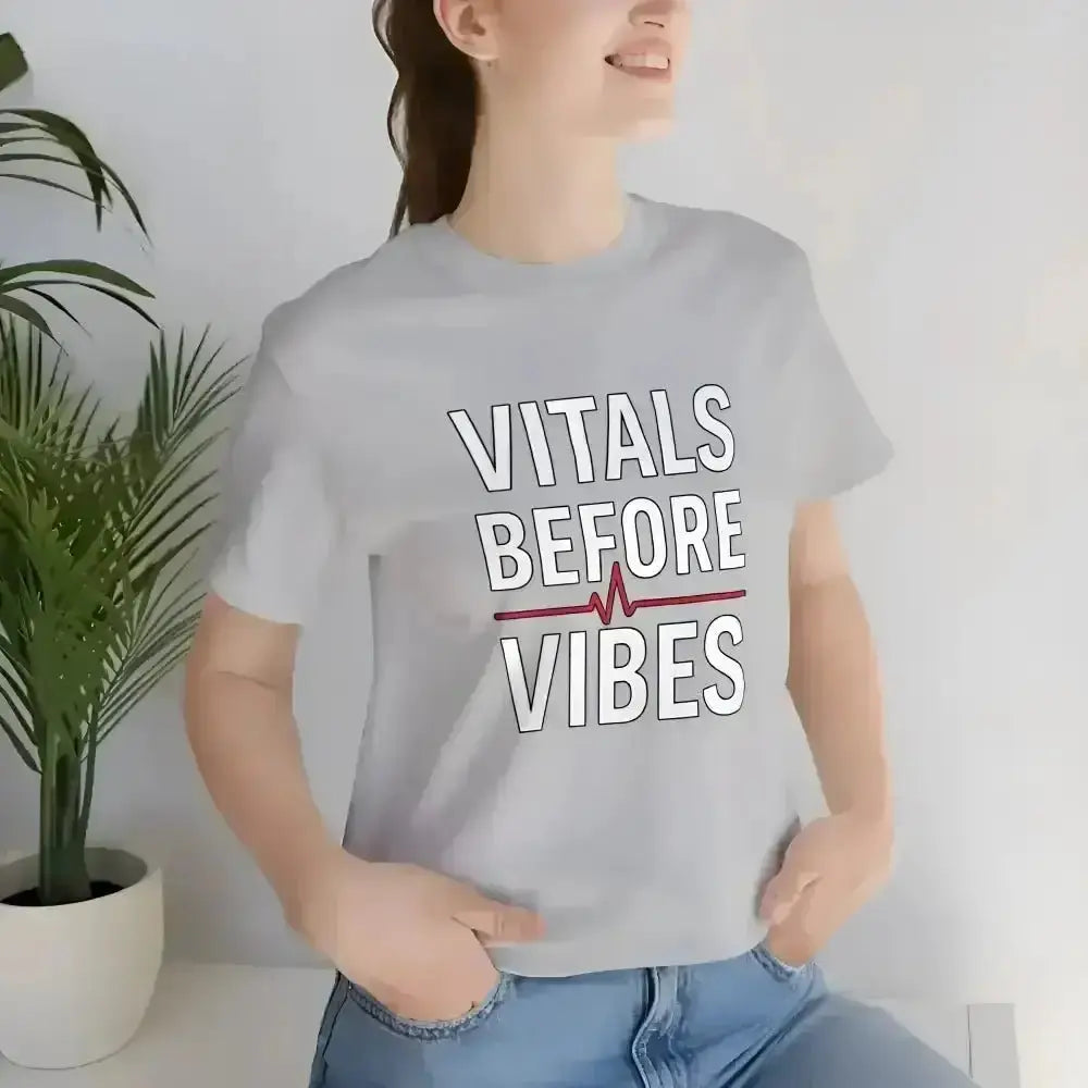 Vitals Before Vibes Healthcare T-Shirts - InkRevive Supply Co.