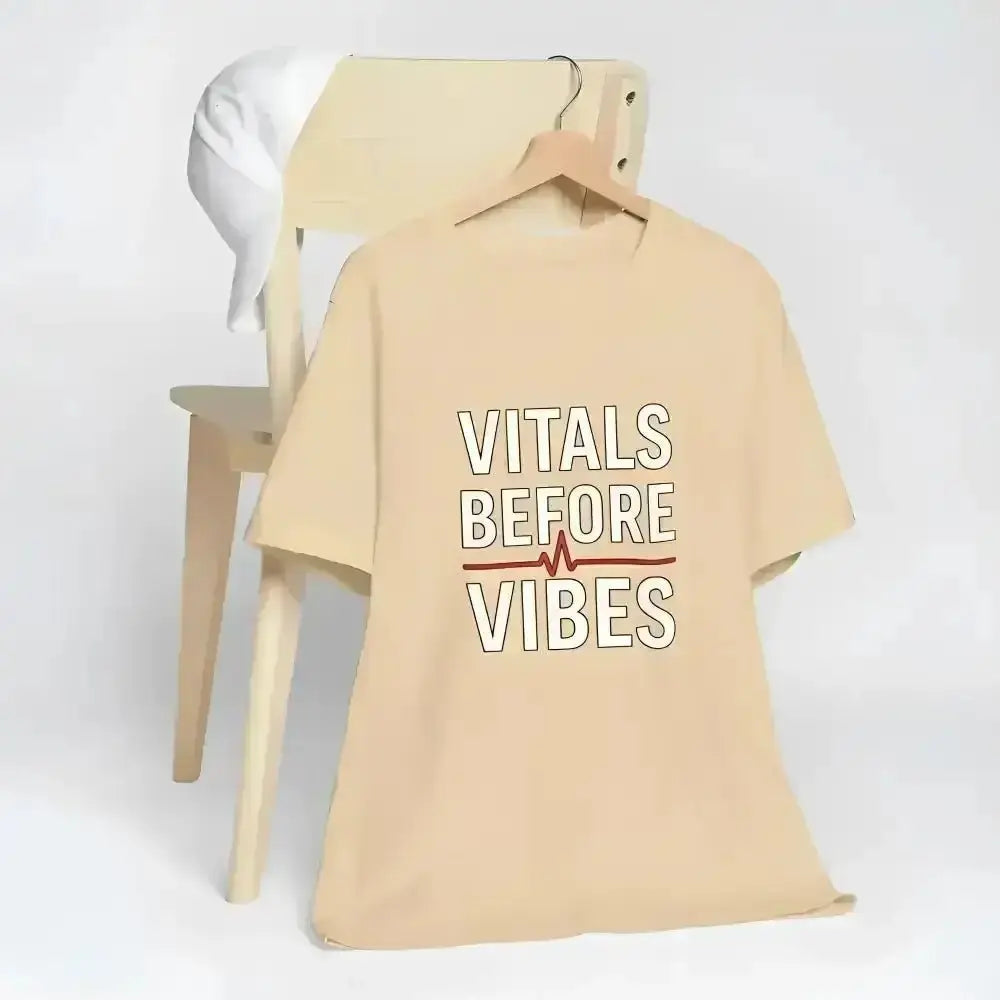 Vitals Before Vibes Healthcare T-Shirts - InkRevive Supply Co.