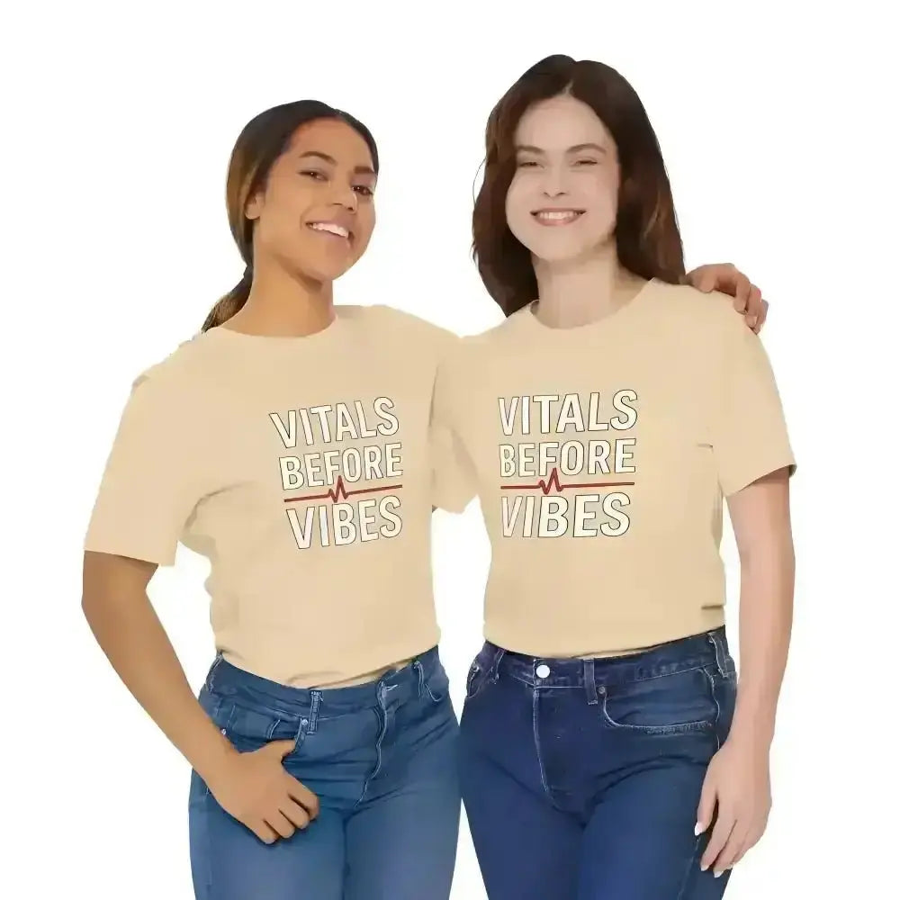 Vitals Before Vibes Healthcare T-Shirts - InkRevive Supply Co.