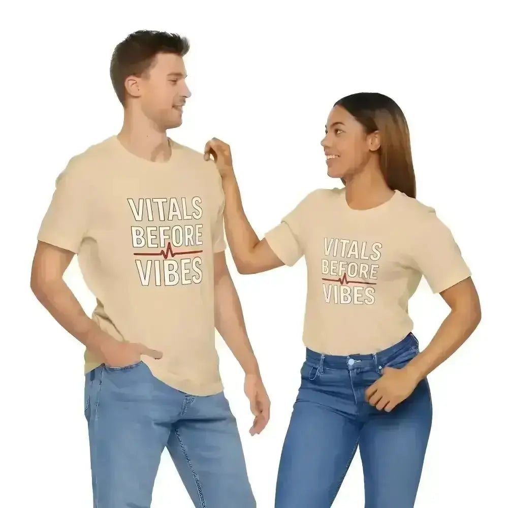 Vitals Before Vibes Healthcare T-Shirts - InkRevive Supply Co.