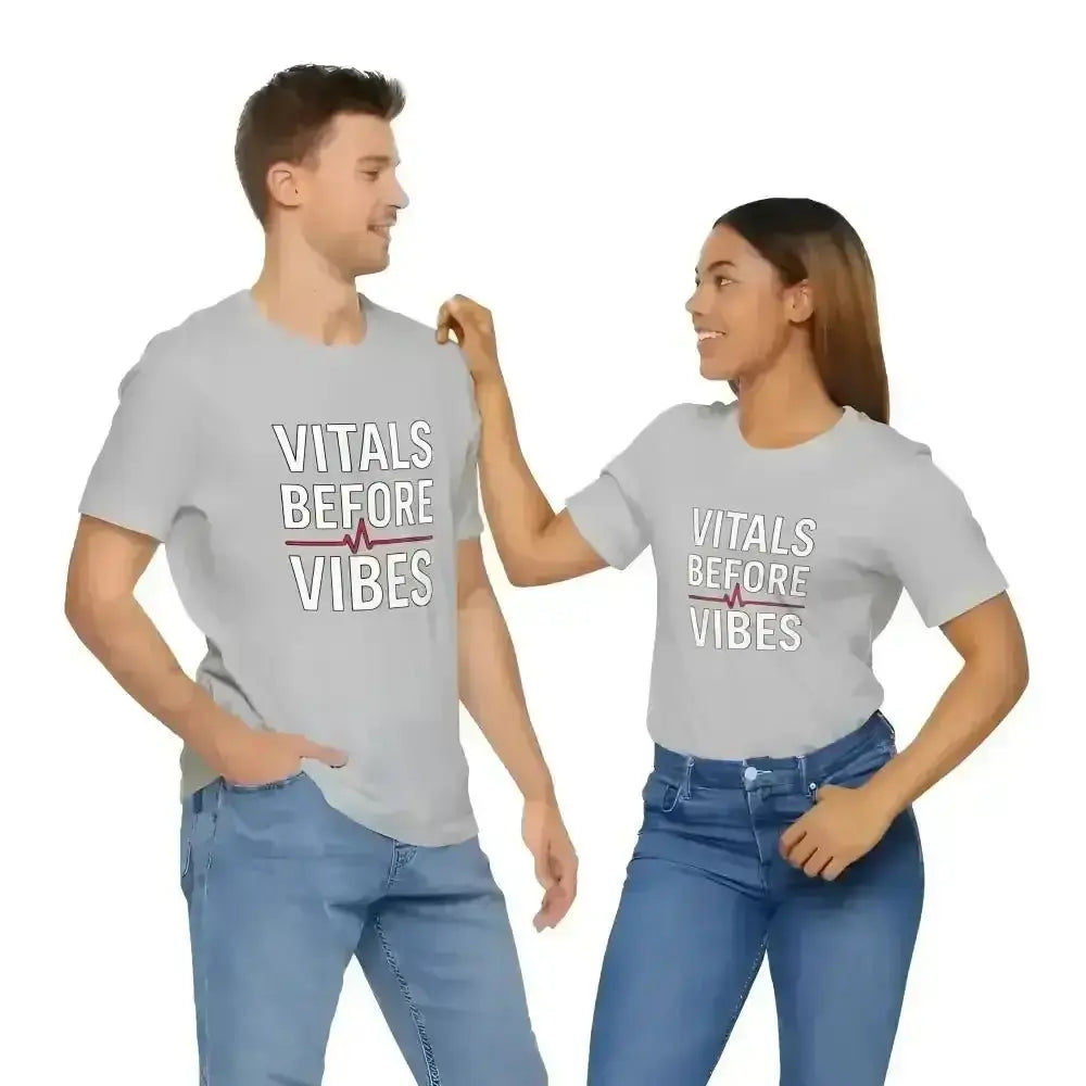 Vitals Before Vibes Healthcare T-Shirts - InkRevive Supply Co.