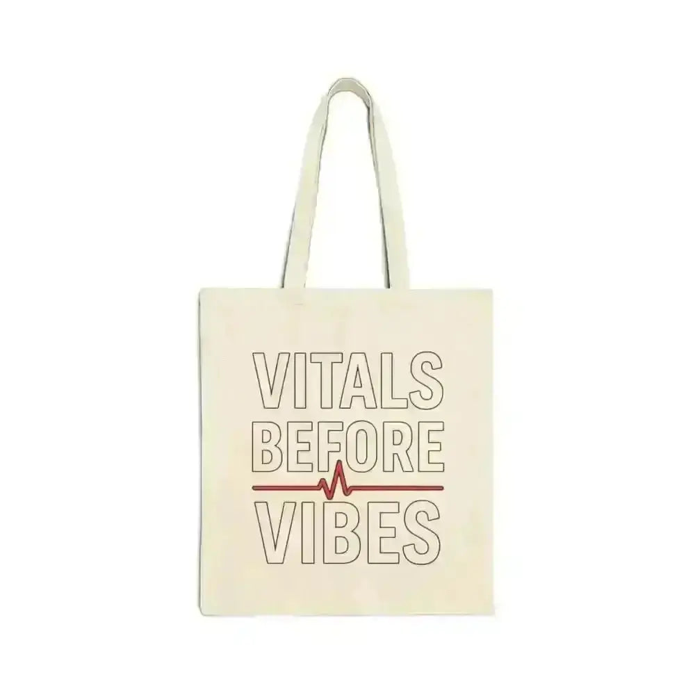 Vitals Before Vibes Healthcare Tote Bag - Nurse Gift - EMT Bag - CNA Shift Bag - Medical Week Gift - Hospital Staff Appreciation.