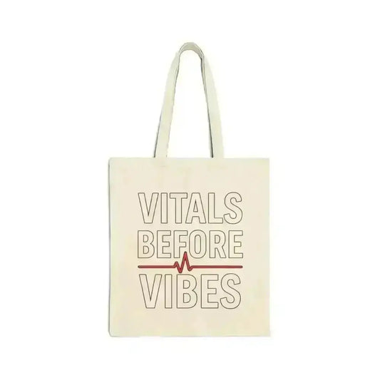 Vitals Before Vibes Healthcare Tote Bag - Nurse Gift - EMT Bag - CNA Shift Bag - Medical Week Gift - Hospital Staff Appreciation.